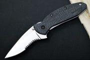 Kershaw 1620ST Scallion Flipper - Partial Serrated Satin Blade / Black Handle - Northwest Knives