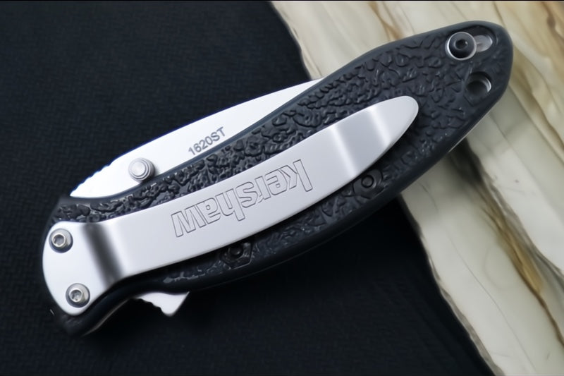 Kershaw 1620ST Scallion Flipper - Partial Serrated Satin Blade / Black Handle - Northwest Knives