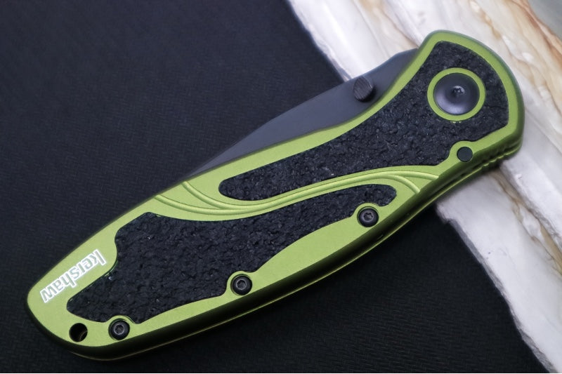 Kershaw 1670OLBLK Blur - Black DLC 14C28 Stainless Blade / OD Green Anodized Aluminum Handle