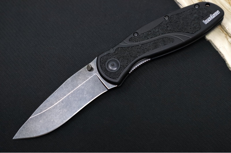 Kershaw 1670BW Blur Assisted Knife - Blackwash Blade / Black Handle