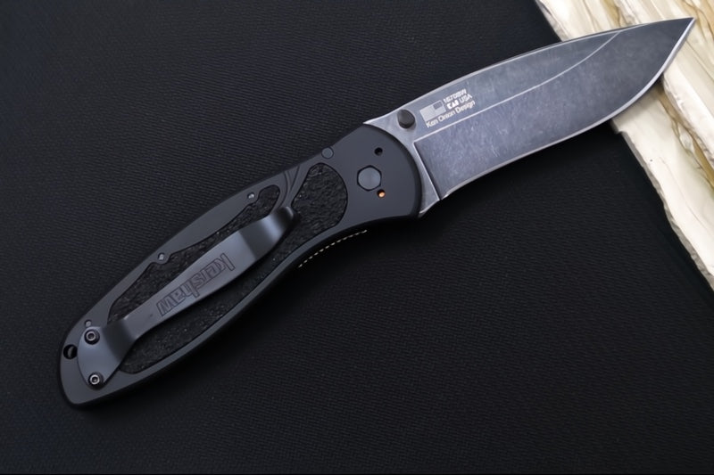 Kershaw 1670BW Blur Assisted Knife - Blackwash Blade / Black Handle