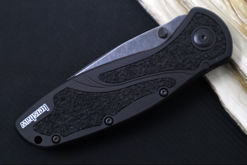 Kershaw 1670BW Blur Assisted Knife - Blackwash Blade / Black Handle