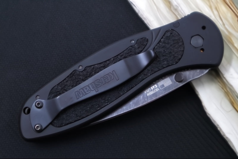 Kershaw 1670BW Blur Assisted Knife - Blackwash Blade / Black Handle