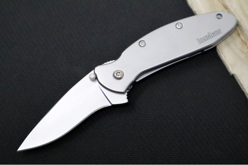 Kershaw 1620FL Scallion Flipper - Satin 420HC Blade / Stainless Steel Aluminum Handle