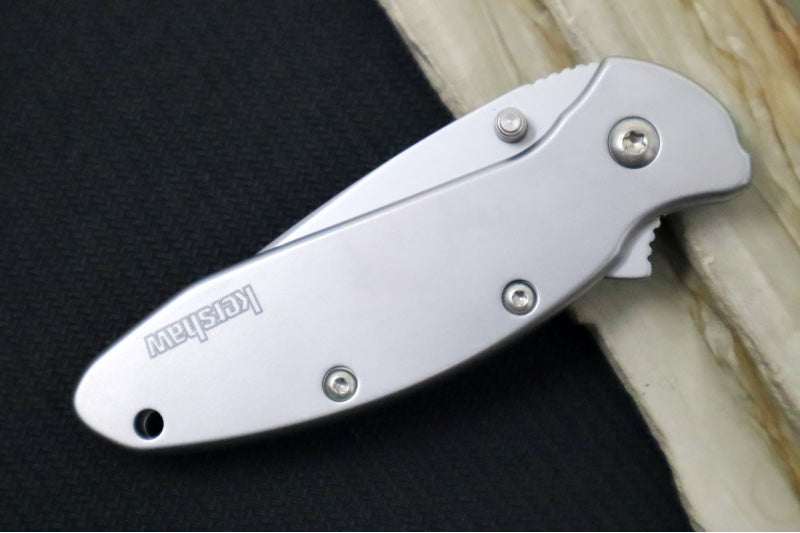 Kershaw 1620FL Scallion Flipper - Satin 420HC Blade / Stainless Steel Aluminum Handle
