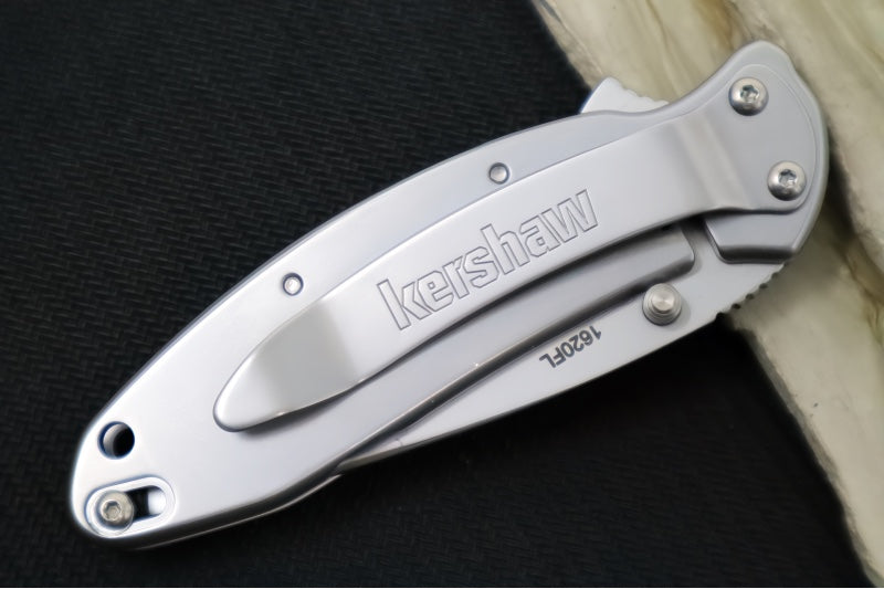 Kershaw 1620FL Scallion Flipper - Satin 420HC Blade / Stainless Steel Aluminum Handle