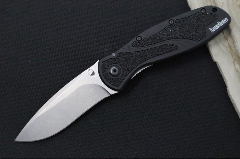 Kershaw 1670S30V Blur - Stonewashed S30V Blade / Black Anodized Aluminum Handle - Northwest Knives