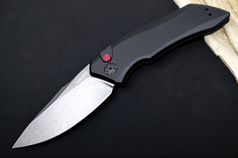 Kershaw 7100BW Launch 1 Auto - Black Wash Blade / Black Aluminum Handle