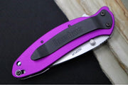Kershaw 1620PUR Scallion Flipper - Satin Blade / Purple Aluminum Handle - Northwest Knives