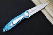 Kershaw 1660TEAL Leek Flipper - Stonewash 14C28N Blade / Teal Aluminum Handle - Northwest Knives