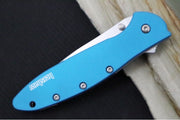 Kershaw 1660TEAL Leek Flipper - Stonewash 14C28N Blade / Teal Aluminum Handle - Northwest Knives