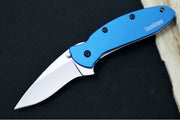 Kershaw 1620NB Scallion Flipper - Satin 420HC Blade / Blue Aluminum Handle - Northwest Knives