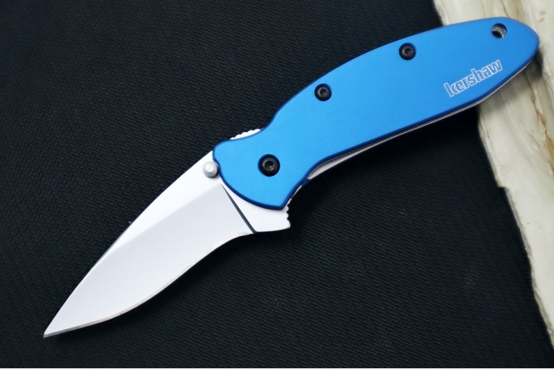 Kershaw 1620NB Scallion Flipper - Satin 420HC Blade / Blue Aluminum Handle