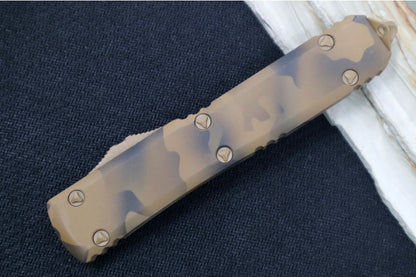 Microtech Ultratech Signature Series OTF - Single Edge Blade / Coyote Camo Finish / Coyote Camo Coated Handle 121-1CCS