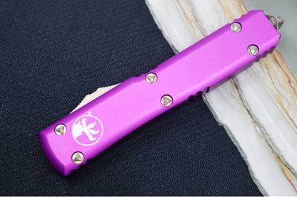 Microtech Ultratech OTF - Bayonet Blade / Bronzed Finish / Violet Anodized Aluminum Handle 120-13VI