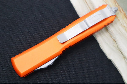 Microtech Ultratech OTF - Tanto Blade / Apocalyptic Finish / Orange Anodized Aluminum Handle 123-10APOR