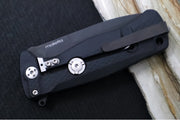 Lionsteel SR-22 Black Aluminum Integral Flipper - Black Blade - SR22A-BB - Northwest Knives