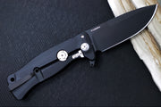 Lionsteel SR-11 Black Aluminum Integral Flipper - Black Blade - SR11A-BB - Northwest Knives
