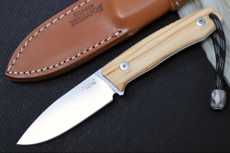 Lionsteel M1 Hunting Knife w/ Olive Wood Handle - Fixed Blade
