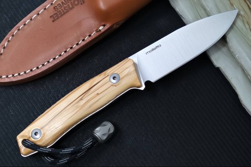 Lionsteel M1 Hunting Knife w/ Olive Wood Handle - Fixed Blade