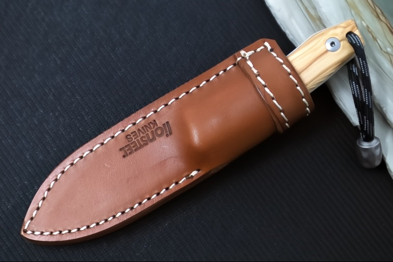 Lionsteel M1 Hunting Knife w/ Olive Wood Handle - Fixed Blade