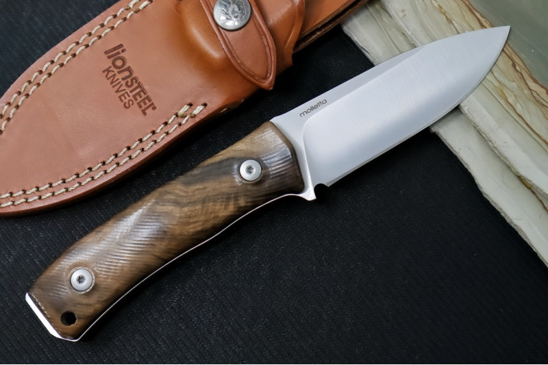 Lionsteel M4 Hunting Knife w/ Walnut Handle - Fixed Blade