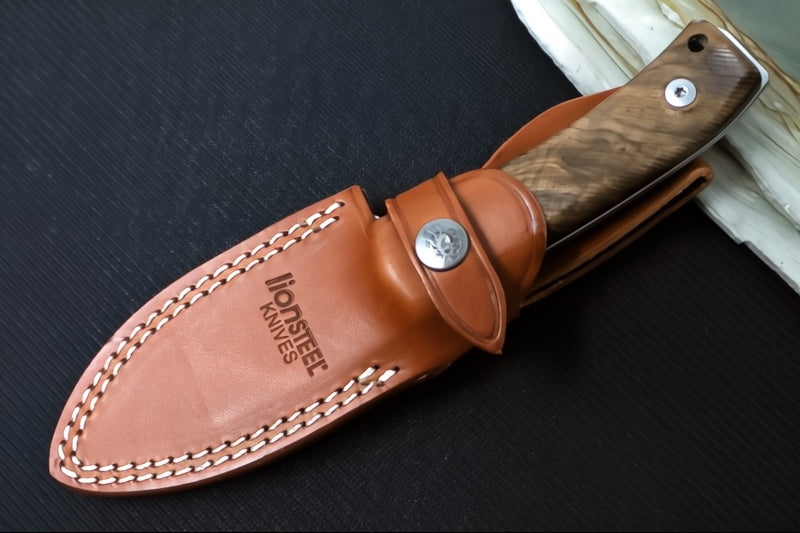 Lionsteel M4 Hunting Knife w/ Walnut Handle - Fixed Blade