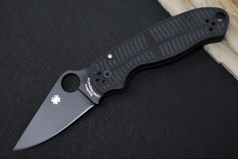Spyderco Paramilitary 3 Salt Blackout - Black G-10 / CPM-Magnacut Steel / Black DLC Finish - C223GMCBKP - Northwest Knives
