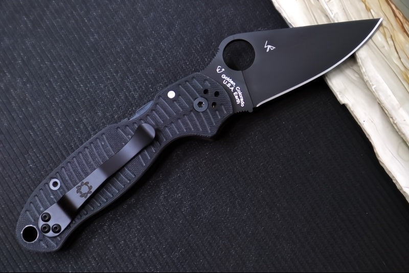 Spyderco Paramilitary 3 Salt Blackout - Black G-10 / CPM-Magnacut Steel / Black DLC Finish - C223GMCBKP