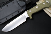 Lionsteel M7 Fixed Blade Hunting Knife - Green Canvas Micarta Handle - Northwest Knives