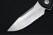 Microtech Socom Alpha Mini - Drop Point with Partial Serrates / Stonewash Finish / Black Handle 113M-11 - Northwest Knives