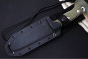 Lionsteel M7 Fixed Blade Hunting Knife - Green Canvas Micarta Handle - Northwest Knives
