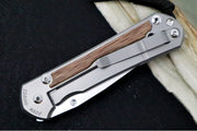 Chris Reeve Knives Large Sebenza 31 Left Handed Glass Blasted - Drop Point Blade / Natural Canvas Micarta L31-1661 - Northwest Knives