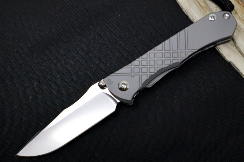 Chris Reeve Umnumzaan Glass Blasted - Drop Point Blade / CPM-Magnacut Steel / Glass Blasted Titanium Handle UMN-1012