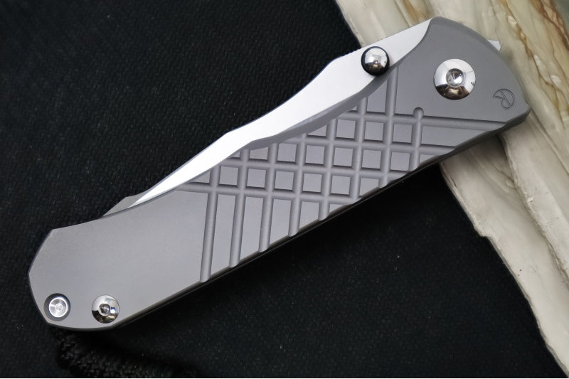 Chris Reeve Umnumzaan Glass Blasted - Drop Point Blade / CPM-Magnacut Steel / Glass Blasted Titanium Handle UMN-1012