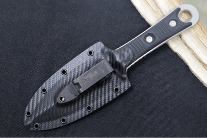 Microtech SBD - Stonewashed Finish / Dagger Blade with Partial Serrations / Black G-10 Handle 201-11