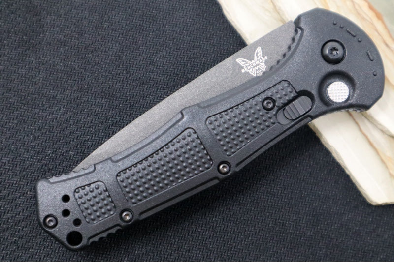 Benchmade 9071SBK Claymore - Black D2 Tanto Combo Blade / Black Grivory Handle