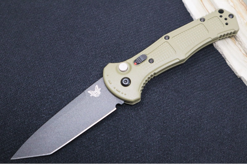 Benchmade 9071BK-1 Claymore - Black D2 Tanto Blade / Ranger Green Grivory Handle - Northwest Knives