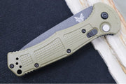 Benchmade 9071SBK-1 Claymore - Black D2 Tanto Combo Blade / Ranger Green Grivory Handle - Northwest Knives