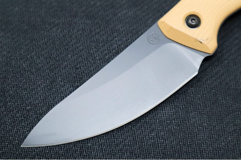 Schwarz Designs Confidante - Coyote Tan G-10 Handle / Magnacut Blade / Black Cerakote Finish / Black Kydex Sheath