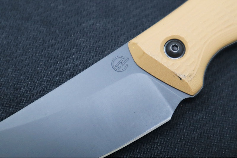 Schwarz Designs Confidante - Coyote Tan G-10 Handle / Magnacut Blade / Black Cerakote Finish / Black Kydex Sheath