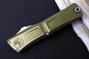Microtech Combat Troodon OTF Gen III - Apocalyptic Finish / Drop Point Blade / OD Green Anodized Aluminum Handle - 1143-10APOD - Northwest Knives