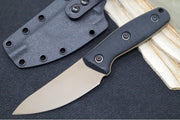 Schwarz Designs Confidante - Black Canvas Micarta Handle / Magnacut Blade / Coyote Tan Cerakote Finish / Black Kydex Sheath - Northwest Knives