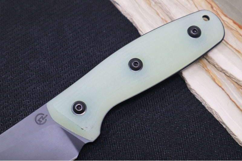 Schwarz Designs Confidante - Jade G-10 Handle / Magnacut Blade / Black Cerakote Finish / Black Kydex Sheath