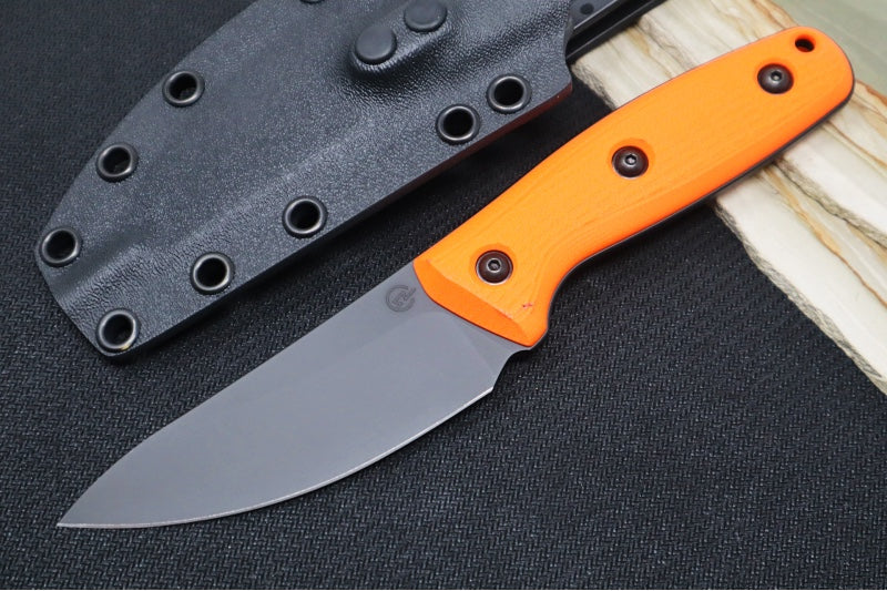 Schwarz Designs Confidante - Orange G-10 Handle / Magnacut Blade / Black Cerakote Finish / Black Kydex Sheath - Northwest Knives
