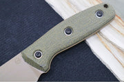 Schwarz Designs Confidante - Green Canvas Micarta Handle / Magnacut Blade / Coyote Tan Cerakote Finish / Black Kydex Sheath - Northwest Knives