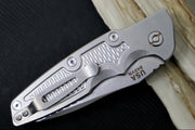 Rick Hinderer Knives Eklipse Auto - 3.5" Spearpoint Blade / Stonewash Finish / Silver Anodized Stonewashed Full Titanium Handle - Northwest Knives
