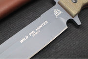 Tops Wild Pig Hunter Sniper Gray - 1095 Steel / Green Canvas Micarta Handle / Kydex Sheath WPH-04 - Northwest Knives