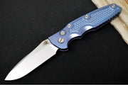 Rick Hinderer Knives Eklipse Auto - 3.5" Spearpoint Blade / Stonewash Finish / Blue Anodized Stonewashed Full Titanium Handle - Northwest Knives