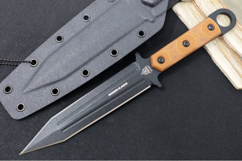 Tops Modern Gladius - 1095 Steel / Tan Canvas Micarta Handle / Kydex Sheath MGLAD-01